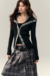 Irregular plaid skirt women's spring